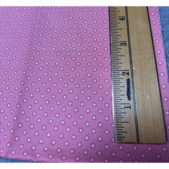 Pink Polka Dot Fabric 1/4 yard x 44" Cotton Quilting Sewing Craft Textiles - Picture 3 of 4